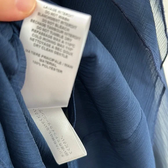 New SeeByChloe Blue Night Georgette Blouse - Picture 9 of 11